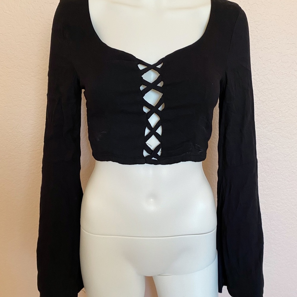 LA Hearts Black Crop Top